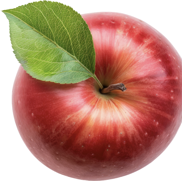 apple Overhead view of an apple